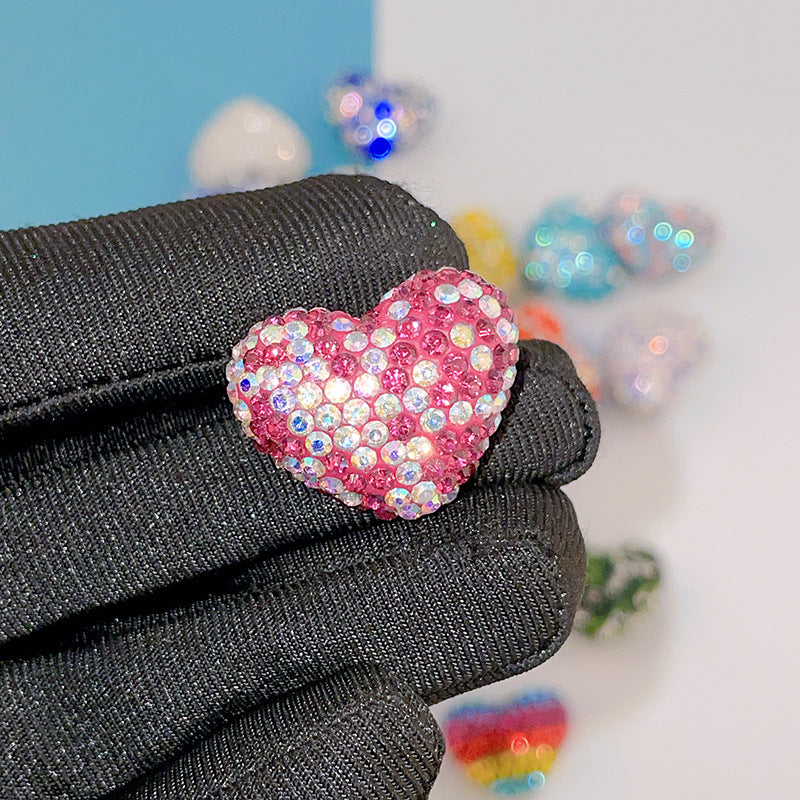 Wholesale Christmas Heart Shaped Colorful Clay Beads